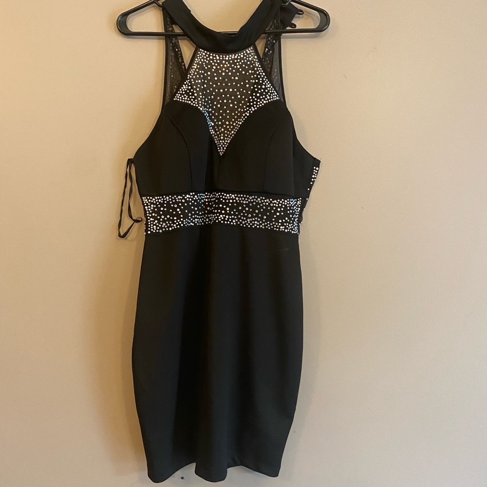 Black Dress with Rhinestones. Size 13